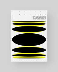 Abstract Posters Design. Vertical A4 format. Modern placard. Refraction and Distortion Glass Effect. Minimal vector illustration.