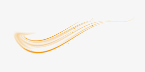 Poster - Luminous orange lines of speed. Light glowing effect . Abstract motion lines. PNG format. Light trail wave, fire path trace line, car lights, optic fiber and incandescence curve twirl.