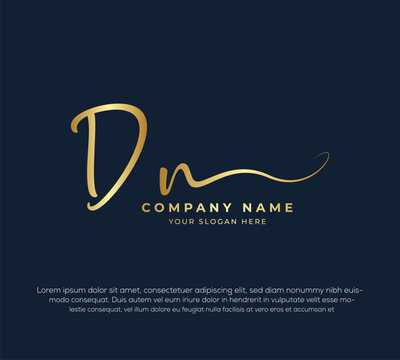 dn d n initial letter handwriting and signature logo