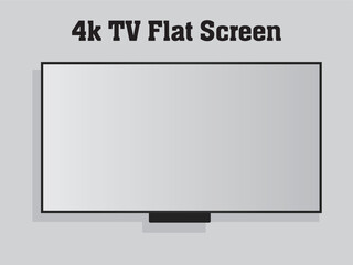 Smart 4k flat TV screen vector. Vector icon can use as monitor, screen, 4K, HD, LCD tv and more. editable file. EPS