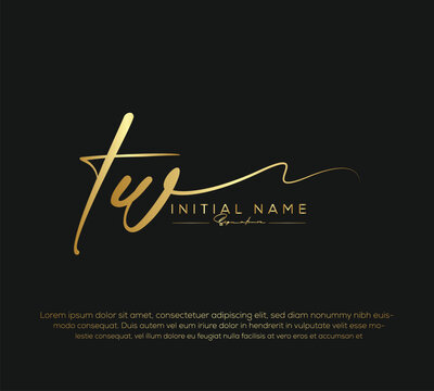 tw initial letter handwriting and signature logo