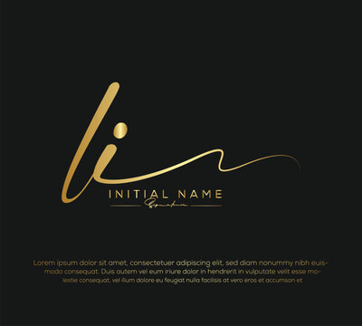 li initial letter handwriting and signature logo