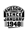 awesome since january 1948 svg design