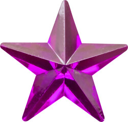 Wall Mural - pink star jewels sticker isolated on white background