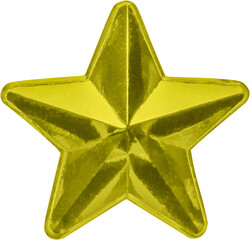 Wall Mural - golden Christmas star jewels sticker isolated on white background