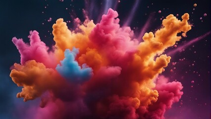 Wall Mural - color pigments exploding in the air