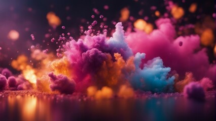 Wall Mural - color pigments exploding in the air