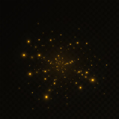 Aufkleber - Christmas light effect.Glitter effect of particles. Vector sparkles on a transparent background Sparkling magical dust particles.The dust sparks and golden stars shine with special light.