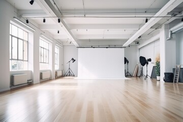 Poster - A spacious room with a white backdrop, perfect for various creative purposes