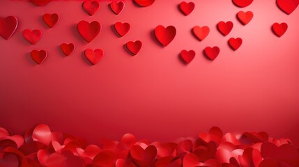 Poster - red glitter lights background Abstract Valentine's Day background with Valentine's Day pattern hearts.
