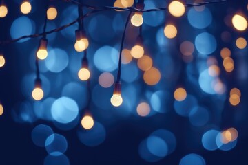 Poster - String lights arranged in a bunch, creating a warm and cozy ambiance. Perfect for adding a touch of sparkle to any occasion
