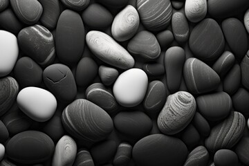Poster - A black and white photo showcasing rocks and pebbles. Ideal for various design projects