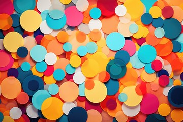 Aufkleber - A vibrant collection of scattered colorful circles. Perfect for adding a pop of color to any design