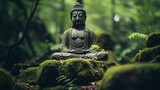 Fototapeta  - Buddha Gautama statue in nature, ai generative