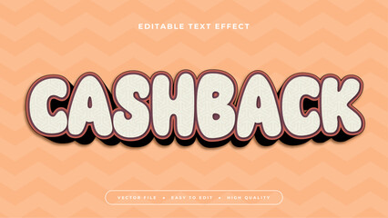 Poster - Beige peach and brown cashback 3d editable text effect - font style