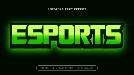 Poster - Black and green esport 3d editable text effect - font style