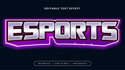 Poster - Black gray grey and purple violet esport 3d editable text effect - font style