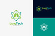Minimalist lung yoga healthy icon logo design vector, health care logo design template