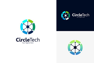 Wall Mural - Circle technology icon logo design vector, technology logo design template
