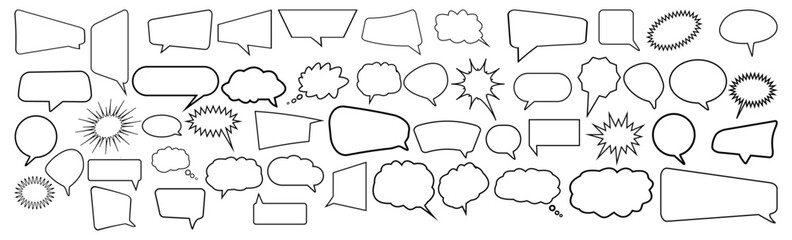 Wall Mural - big set of speech bubble icons. talk, cloud or speech bubbles element isolated on transparent backgr