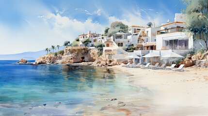 Wall Mural - Beaches and bays of the Mediterranean coast of Greece