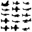 Planes Silhouettes, Collection Of Planes, Set Of Planes