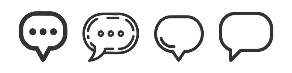 Canvas Print - Speech bubble thin line icon set. Vector icon pack, collection