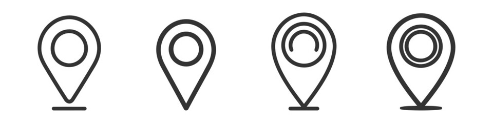 Fototapete - Destination vector icon set. Map pin icon pack. Vector icon collection