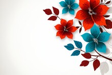 Paper Flower Leaves Warm Colored Lots Negative Space Illustration Brand Colors Red Blue Frozen Flowers Spring Test