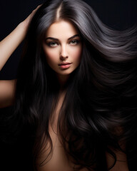 Wall Mural - Fashion woman with straight long shiny hair. Beauty and hair care