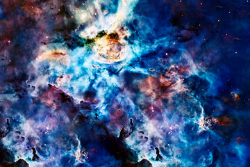 Wall Mural - blue galaxy. elements of this image furnished by nasa
