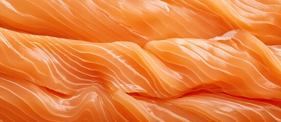 Poster - close up raw salmon fillet slices texture. Copyspace image. Square banner. Header for website template