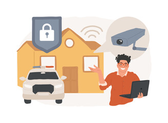 Poster - Security systems design isolated concept vector illustration. Optimal building security solutions, video surveillance, product selection, project and client management vector concept.