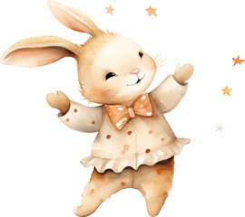 Aufkleber - Whimsical bunny illustration created with Generative AI technology