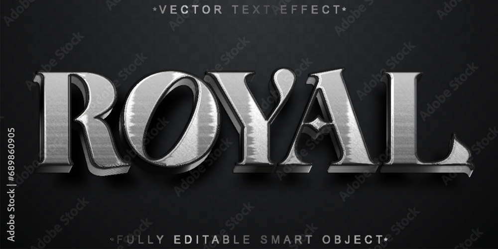 Silver Royal Vector Fully Editable Smart Object Text Effect Stock ...