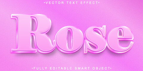 Poster - Pink Elegant Shiny Rose Vector Fully Editable Smart Object Text Effect