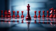 Business concept Strategy of red Chess Game