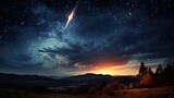 Fototapeta Kosmos - widok nieba i kosmosu, planet i księżyca i gwiazd, rozbłyski słońca, kosmos