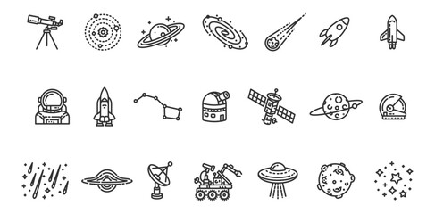 astronomy icon set.