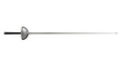 Fencing sword or epee with black handle isolated on transparent and white background, Fencing concept. 3D render