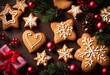 leckere Plätzchen zur Weihnachtszeit -für Weihnachtskarten -und Weihnachtsthemen