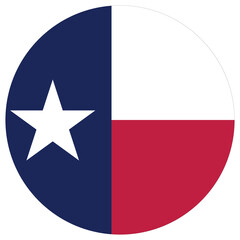 Wall Mural - Flag of Texas in circle round shape. State Texas State flag.