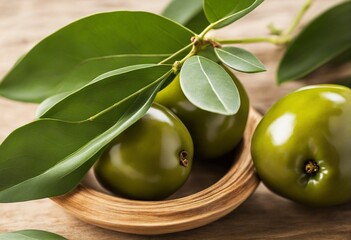 Olives and leaves