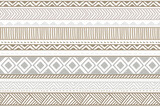 Fototapeta Boho - Ethnic vector seamless pattern. Tribal geometric background, boho motif, maya, aztec ornament illustration. rug textile print texture