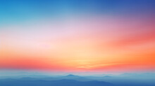 Abstract Gradient Sunrise In The Sky With Cloud And Blue Mix Orange Natural Background.