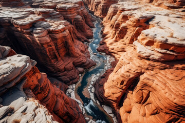 drone-view of a canyons carved by rivers