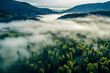 drone-view of a fog mist
