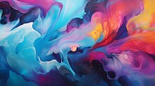 A World Of Multicolored Fluid Paint, Where The Canvas Comes Alive With A Chaotic Dance Of Hues, Creating A Stunning Abstract Background.
