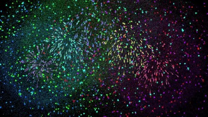 Fireworks on black sky background