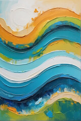 Poster - abstract summer oil painting textured background